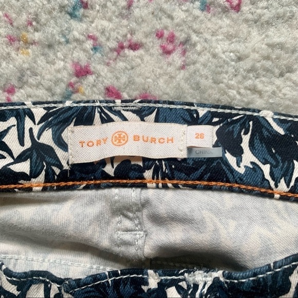 Tory Burch Blaire Super Skinny Jean in Sandshell Nouveau Flower sz 26 - Picture 3 of 6